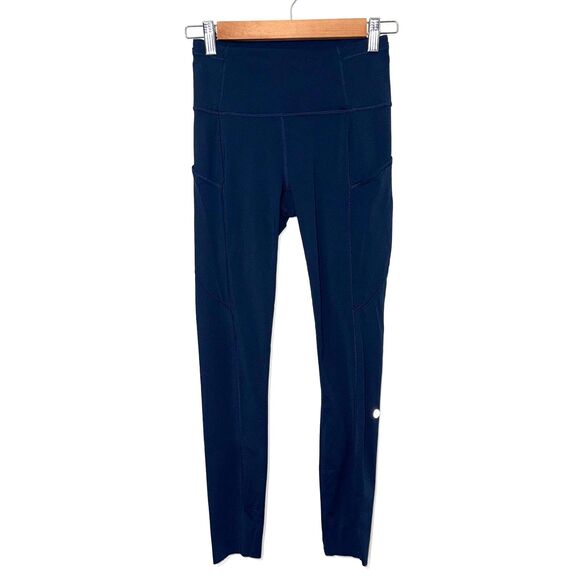 Lululemon Fast & Free 7/8 Tight II Nulux 25" Non Reflective - Navy 4 - Picture 6 of 10